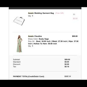 Azazie Claudine Sage Green Dress